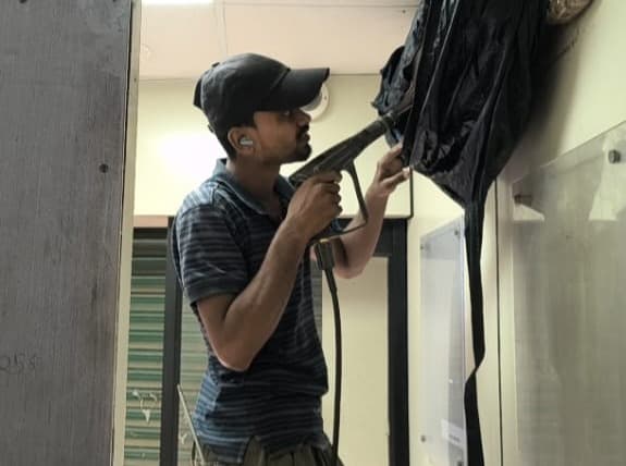 Technician performing professional service